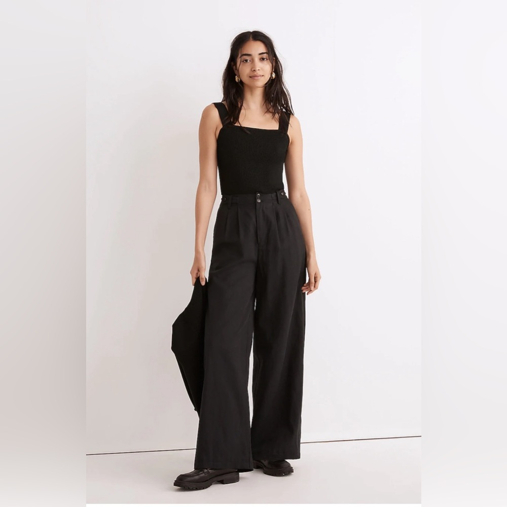 Madewell Petite Harlow Wide-Leg Pants Black Size 2P